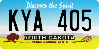 ND license plate KYA405