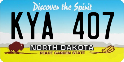 ND license plate KYA407