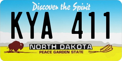 ND license plate KYA411