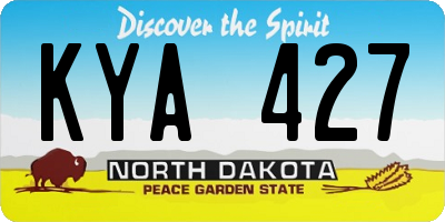 ND license plate KYA427