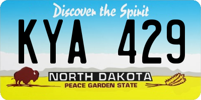 ND license plate KYA429