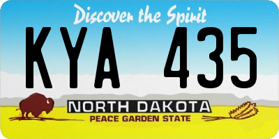 ND license plate KYA435