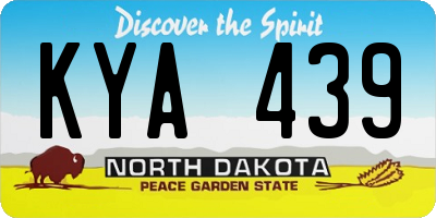 ND license plate KYA439