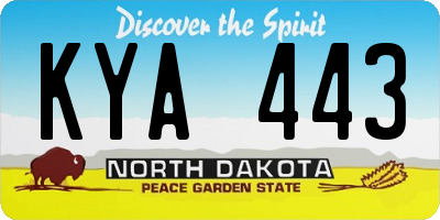 ND license plate KYA443