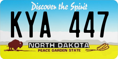 ND license plate KYA447
