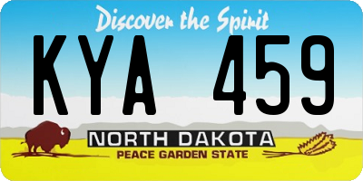 ND license plate KYA459