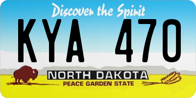 ND license plate KYA470