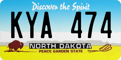 ND license plate KYA474