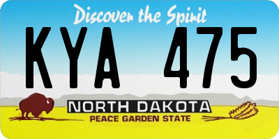 ND license plate KYA475