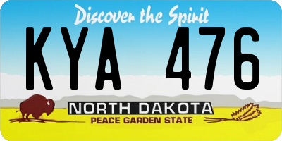 ND license plate KYA476