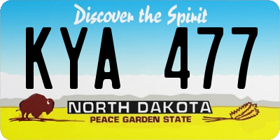 ND license plate KYA477