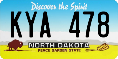 ND license plate KYA478