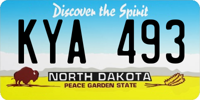 ND license plate KYA493