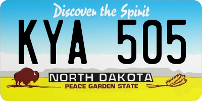 ND license plate KYA505