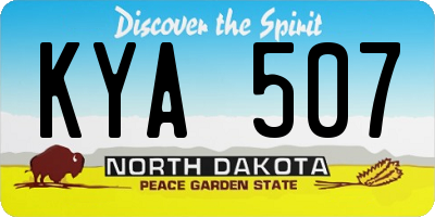 ND license plate KYA507