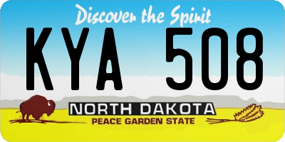 ND license plate KYA508