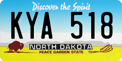 ND license plate KYA518