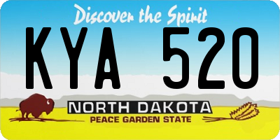 ND license plate KYA520