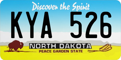 ND license plate KYA526