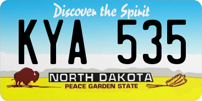 ND license plate KYA535