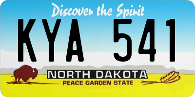 ND license plate KYA541