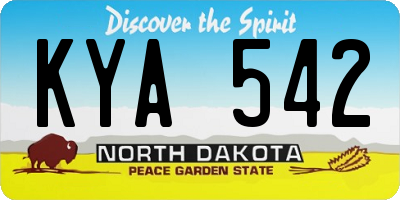 ND license plate KYA542