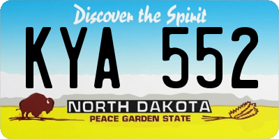 ND license plate KYA552