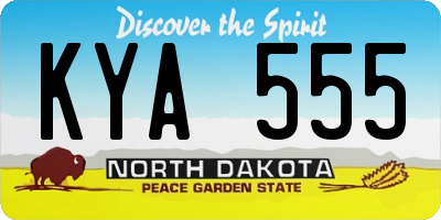 ND license plate KYA555