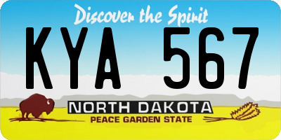 ND license plate KYA567