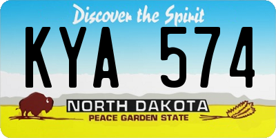 ND license plate KYA574