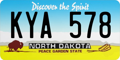 ND license plate KYA578