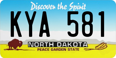 ND license plate KYA581