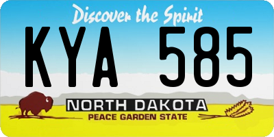 ND license plate KYA585
