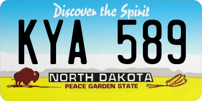 ND license plate KYA589