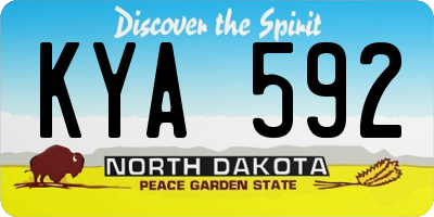 ND license plate KYA592