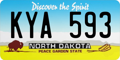 ND license plate KYA593