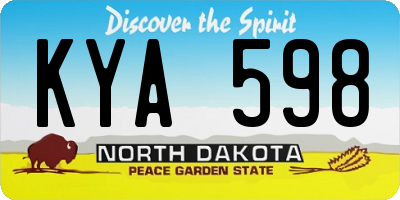 ND license plate KYA598