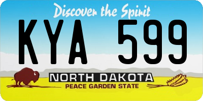 ND license plate KYA599