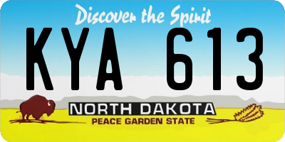 ND license plate KYA613