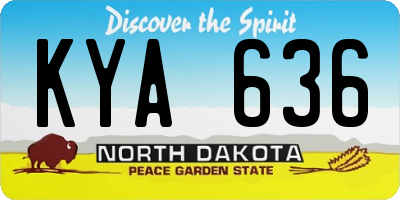 ND license plate KYA636