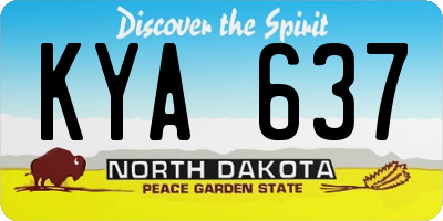 ND license plate KYA637