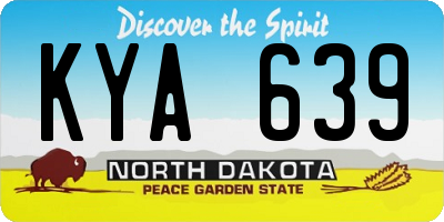 ND license plate KYA639