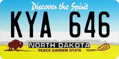 ND license plate KYA646