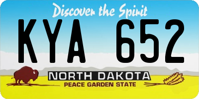 ND license plate KYA652