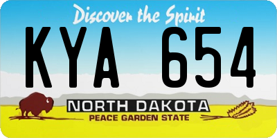 ND license plate KYA654