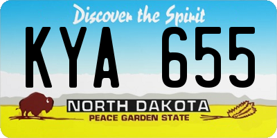 ND license plate KYA655