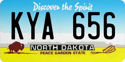 ND license plate KYA656