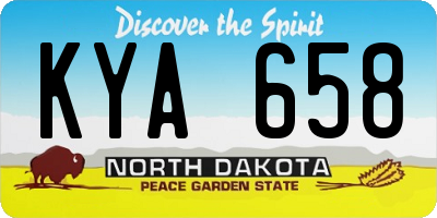ND license plate KYA658
