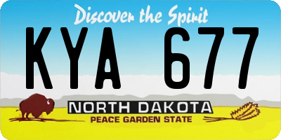 ND license plate KYA677