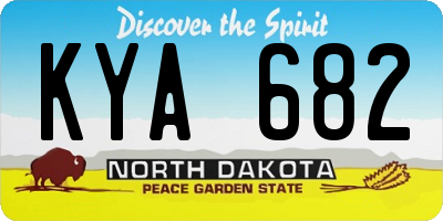 ND license plate KYA682